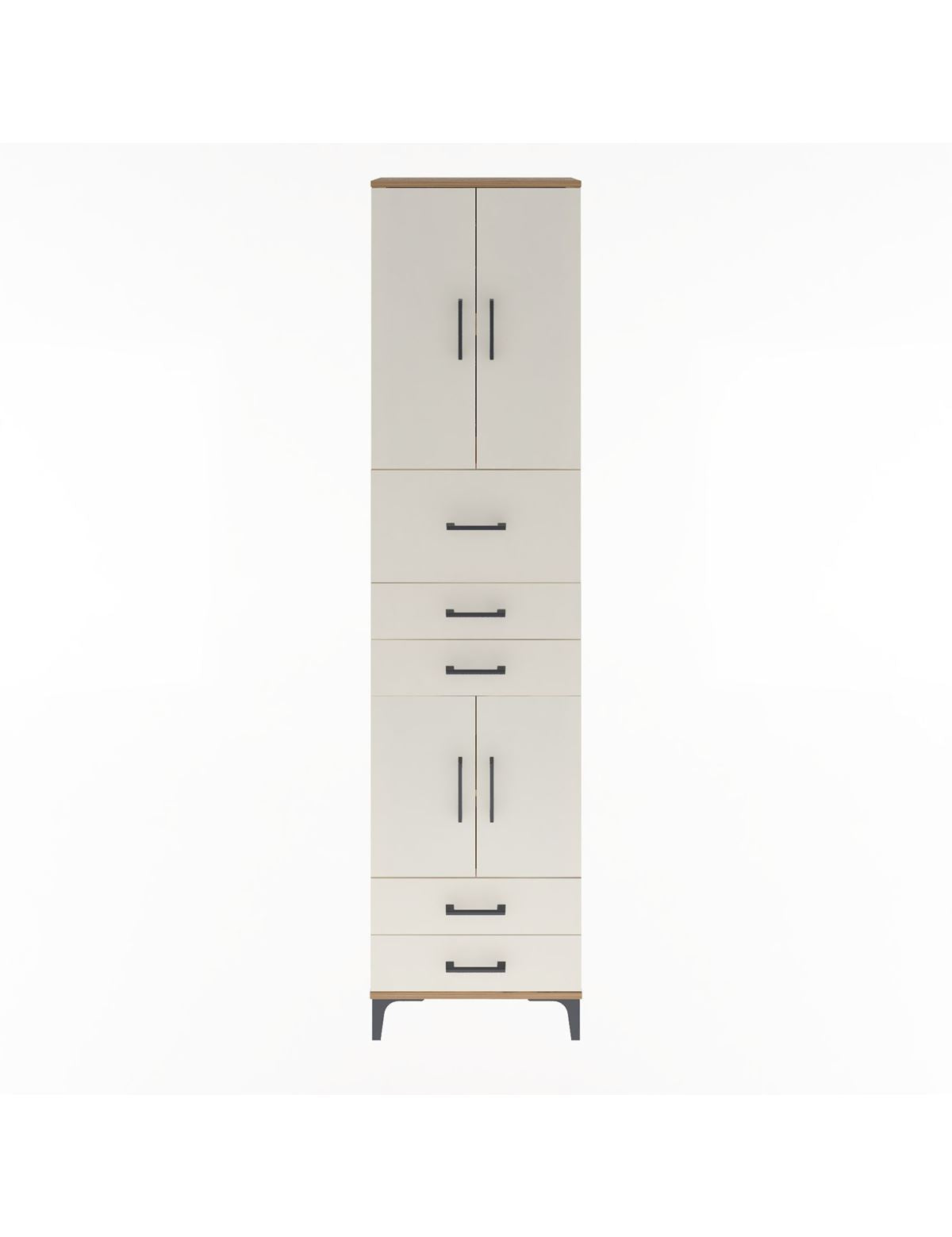 Arges Dolap 4 Raflı 5 Çekmeceli 4 Kapaklı 60x30x243 - S32M042V7A