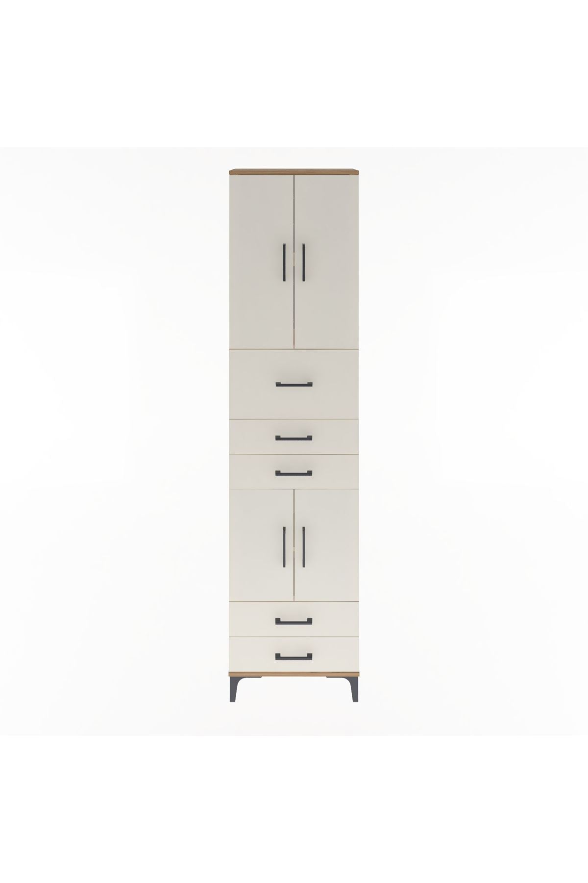 Arges Dolap 4 Raflı 5 Çekmeceli 4 Kapaklı 60x30x243 - S32M042V7A