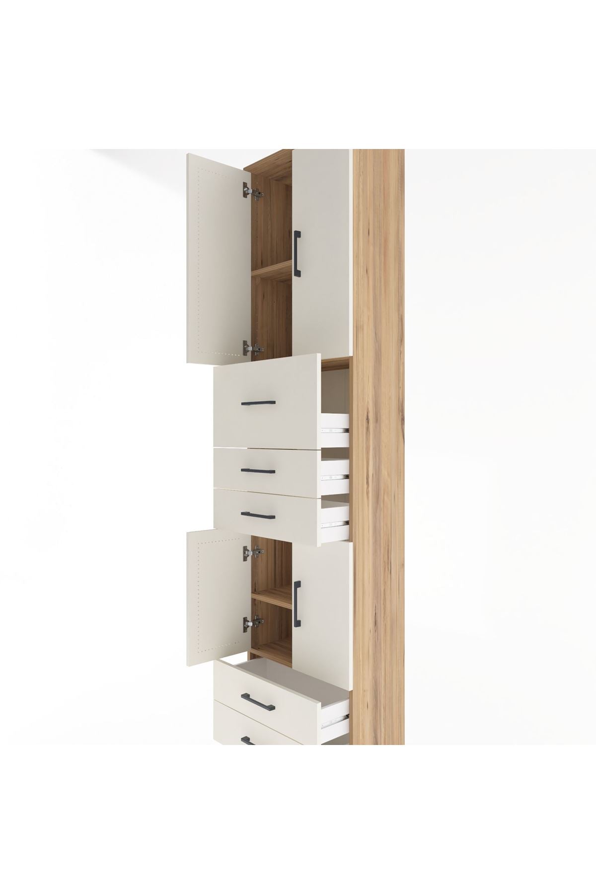 Arges Dolap 4 Raflı 5 Çekmeceli 4 Kapaklı 60x30x243 - S32M042V7A