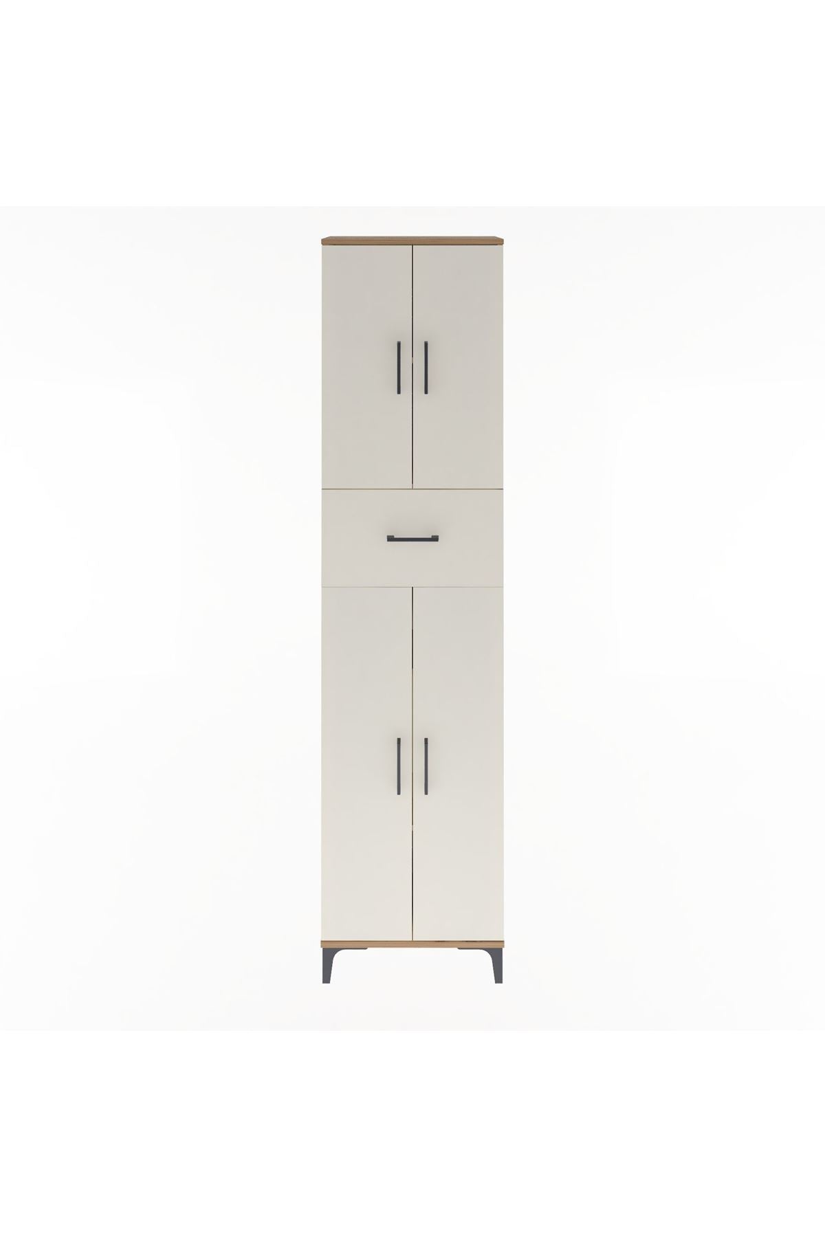 Arges Dolap 4 Raflı Tek Çekmeceli 4 Kapaklı 60x30x243 - S32M005V7A