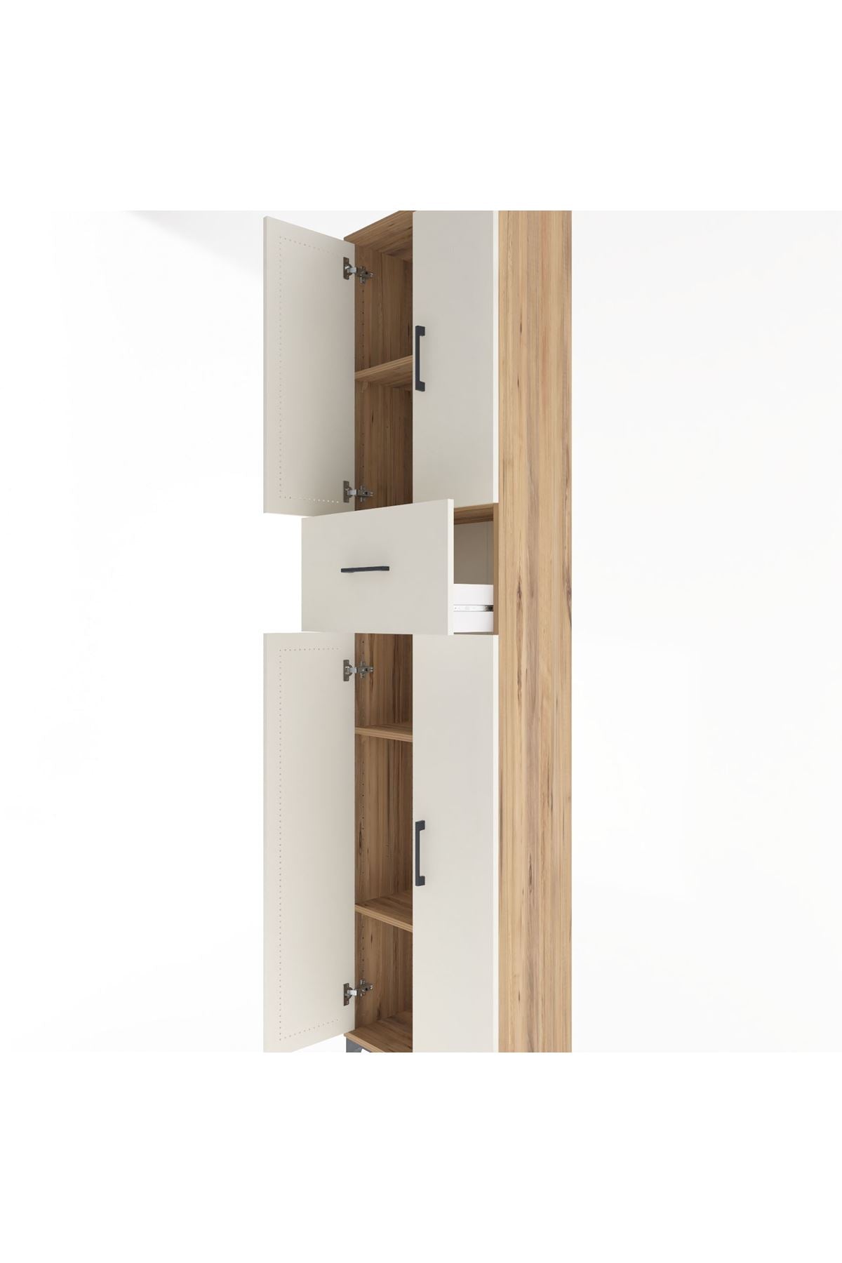 Arges Dolap 4 Raflı Tek Çekmeceli 4 Kapaklı 60x30x243 - S32M005V7A