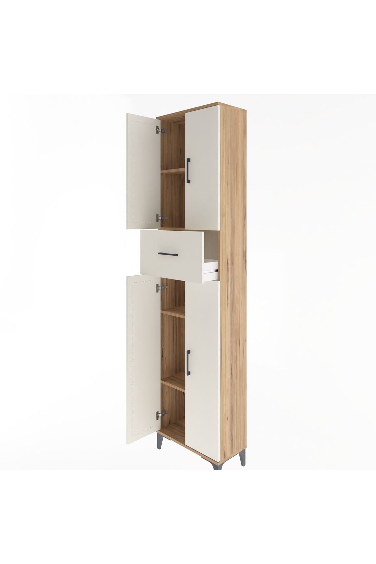 Arges Dolap 4 Raflı Tek Çekmeceli 4 Kapaklı 60x30x243 - S32M005V7A