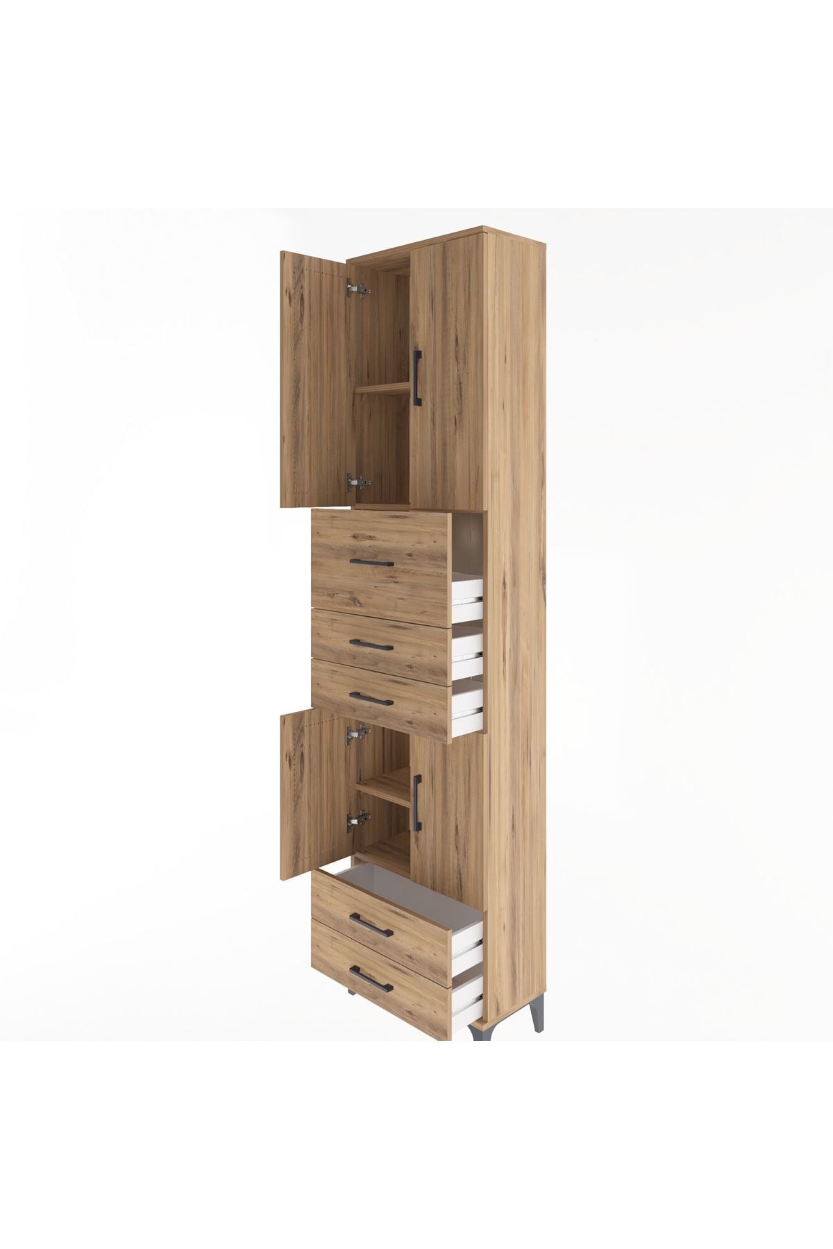 Arges Dolap 4 Raflı 5 Çekmeceli 4 Kapaklı 60x30x243 - S32M042V9A