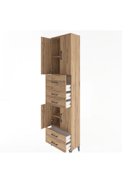 Arges Dolap 4 Raflı 5 Çekmeceli 4 Kapaklı 60x30x243 - S32M042V9A