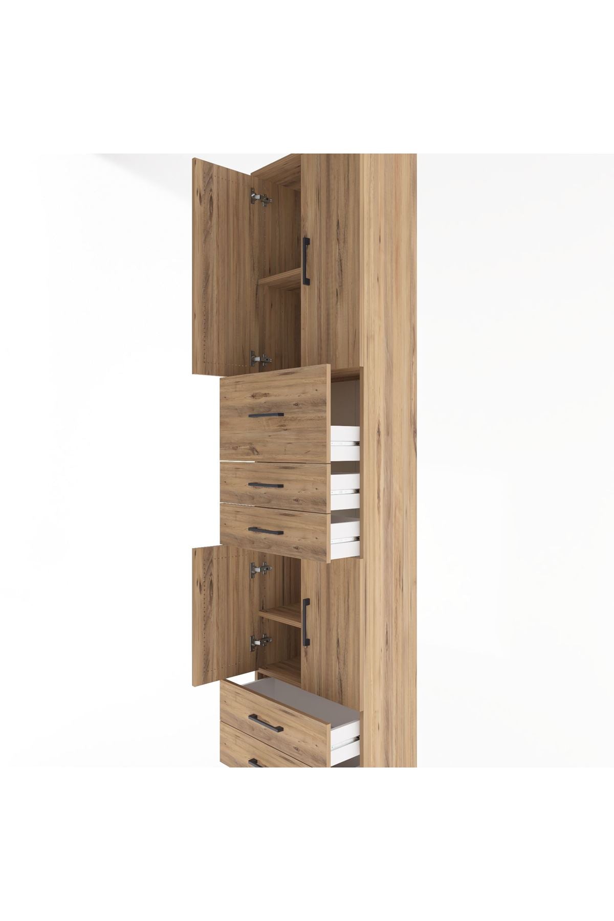 Arges Dolap 4 Raflı 5 Çekmeceli 4 Kapaklı 60x30x243 - S32M042V9A