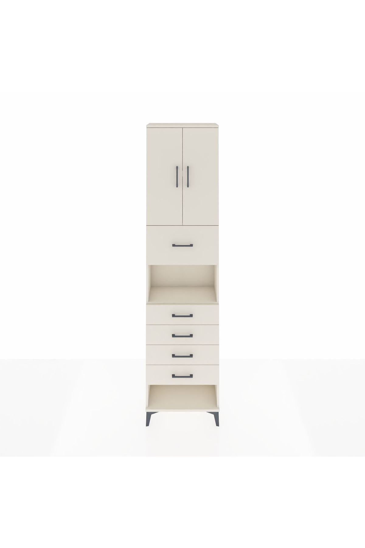 Arges Dolap 3 Raflı 5 Çekmeceli 2 Kapaklı 60x30x243 - S32M043V1A