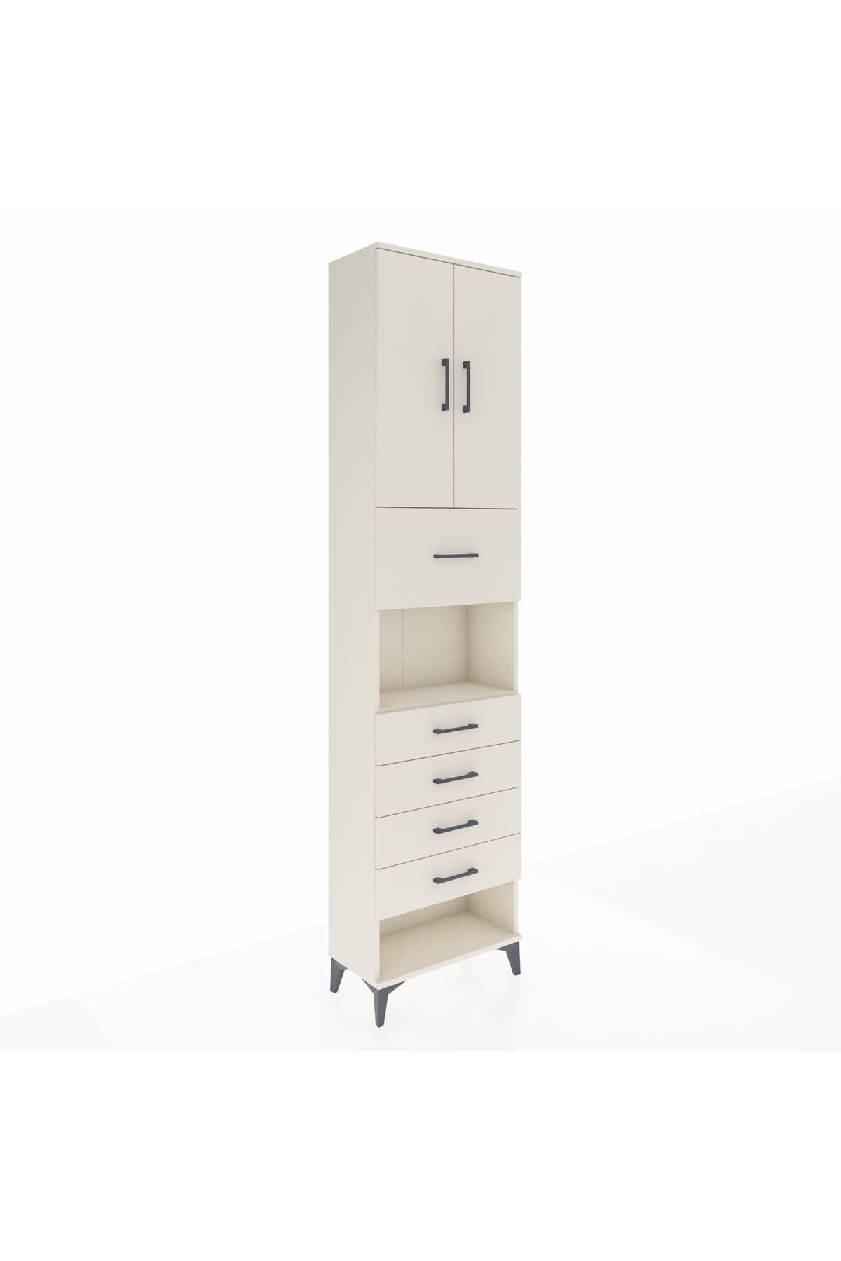 Arges Dolap 3 Raflı 5 Çekmeceli 2 Kapaklı 60x30x243 - S32M043V1A