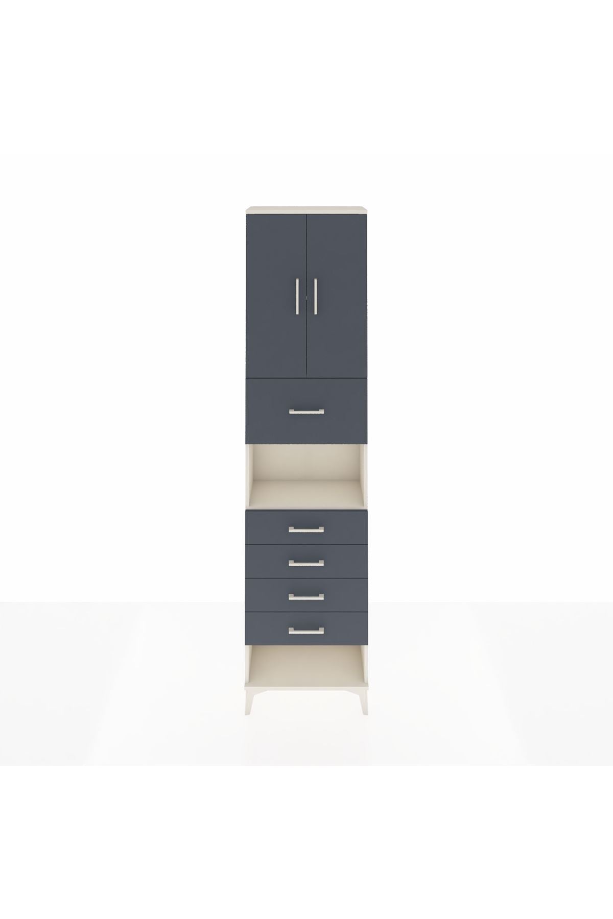Arges Dolap 3 Raflı 5 Çekmeceli 2 Kapaklı 60x30x243 - S32M043V2A