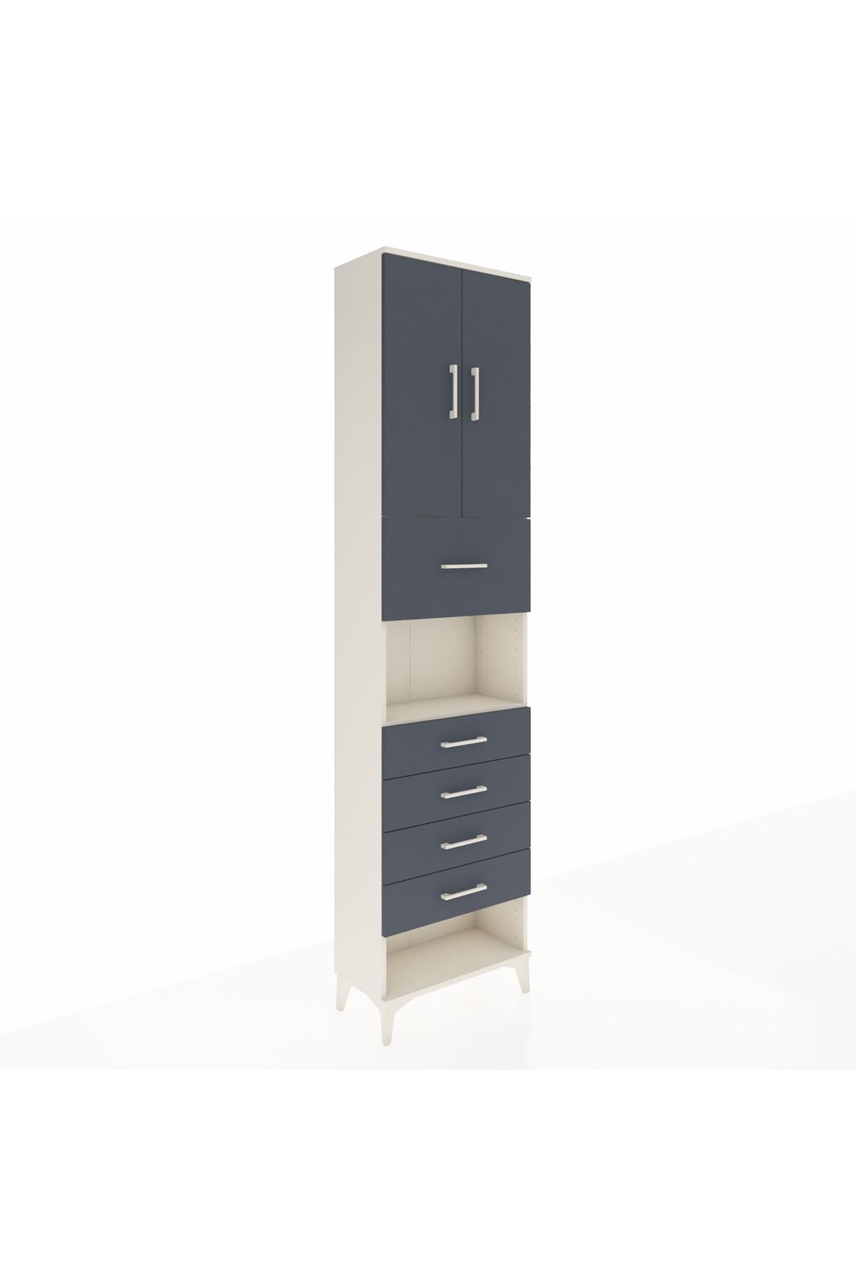 Arges Dolap 3 Raflı 5 Çekmeceli 2 Kapaklı 60x30x243 - S32M043V2A