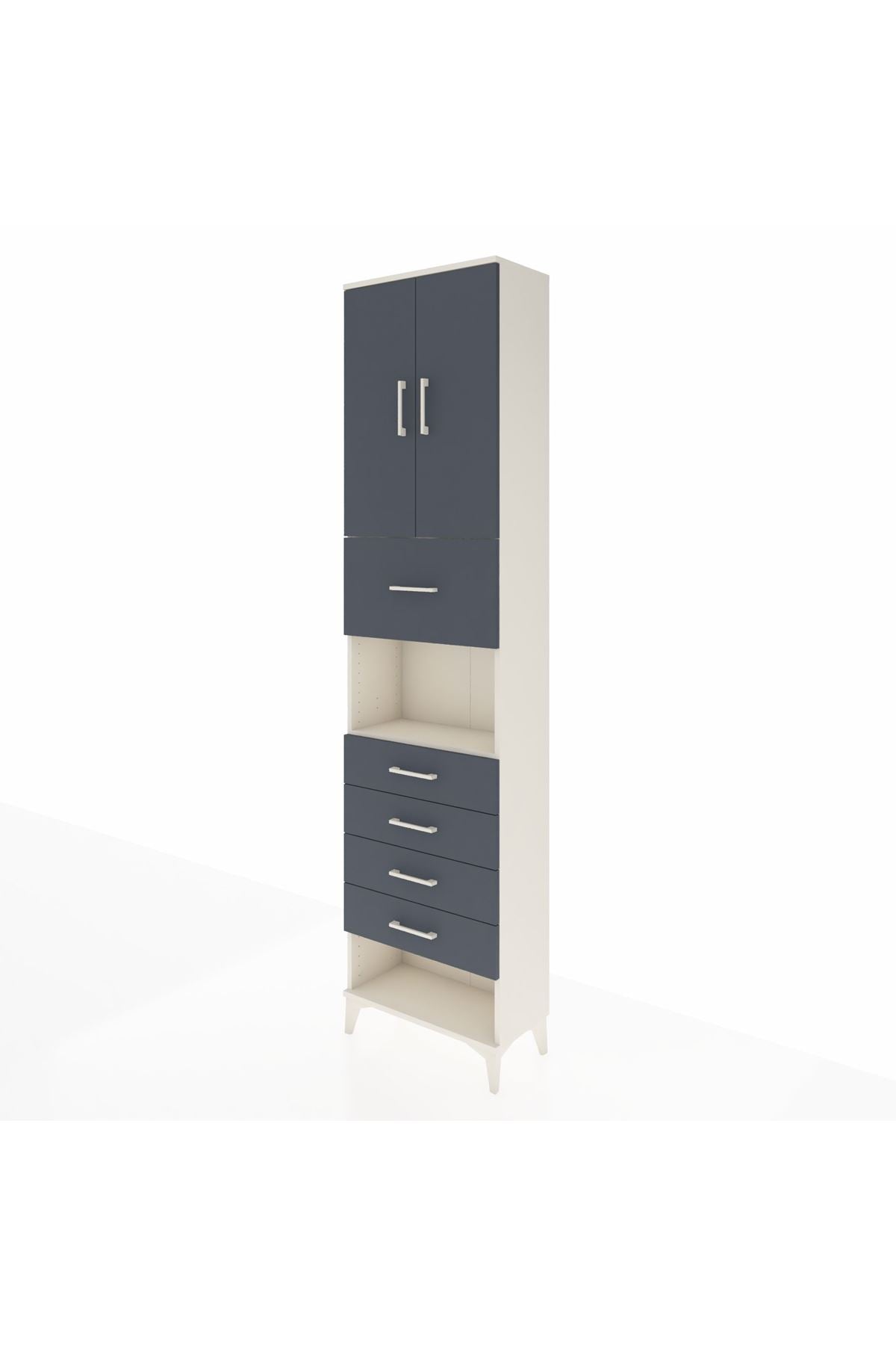 Arges Dolap 3 Raflı 5 Çekmeceli 2 Kapaklı 60x30x243 - S32M043V2A