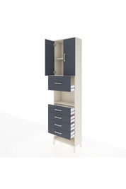 Arges Dolap 3 Raflı 5 Çekmeceli 2 Kapaklı 60x30x243 - S32M043V2A