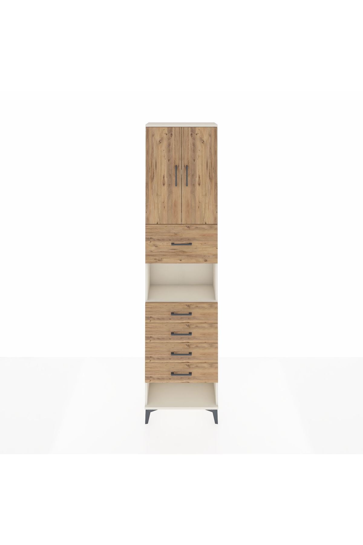 Arges Dolap 3 Raflı 5 Çekmeceli 2 Kapaklı 60x30x243 - S32M043V3A