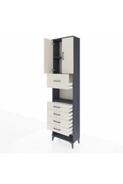 Arges Dolap 3 Raflı 5 Çekmeceli 2 Kapaklı 60x30x243 - S32M043V4A