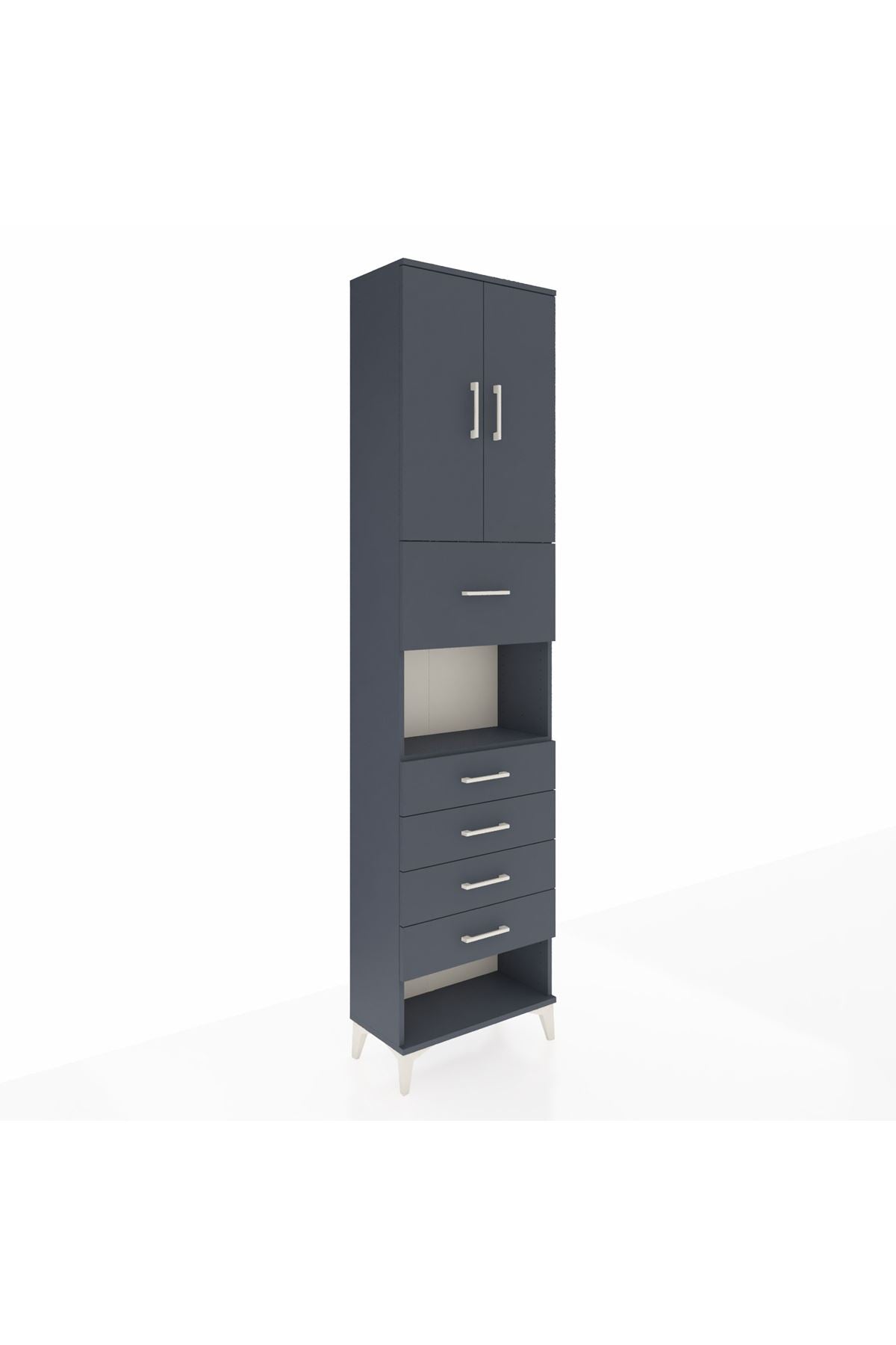 Arges Dolap 3 Raflı 5 Çekmeceli 2 Kapaklı 60x30x243 - S32M043V5A