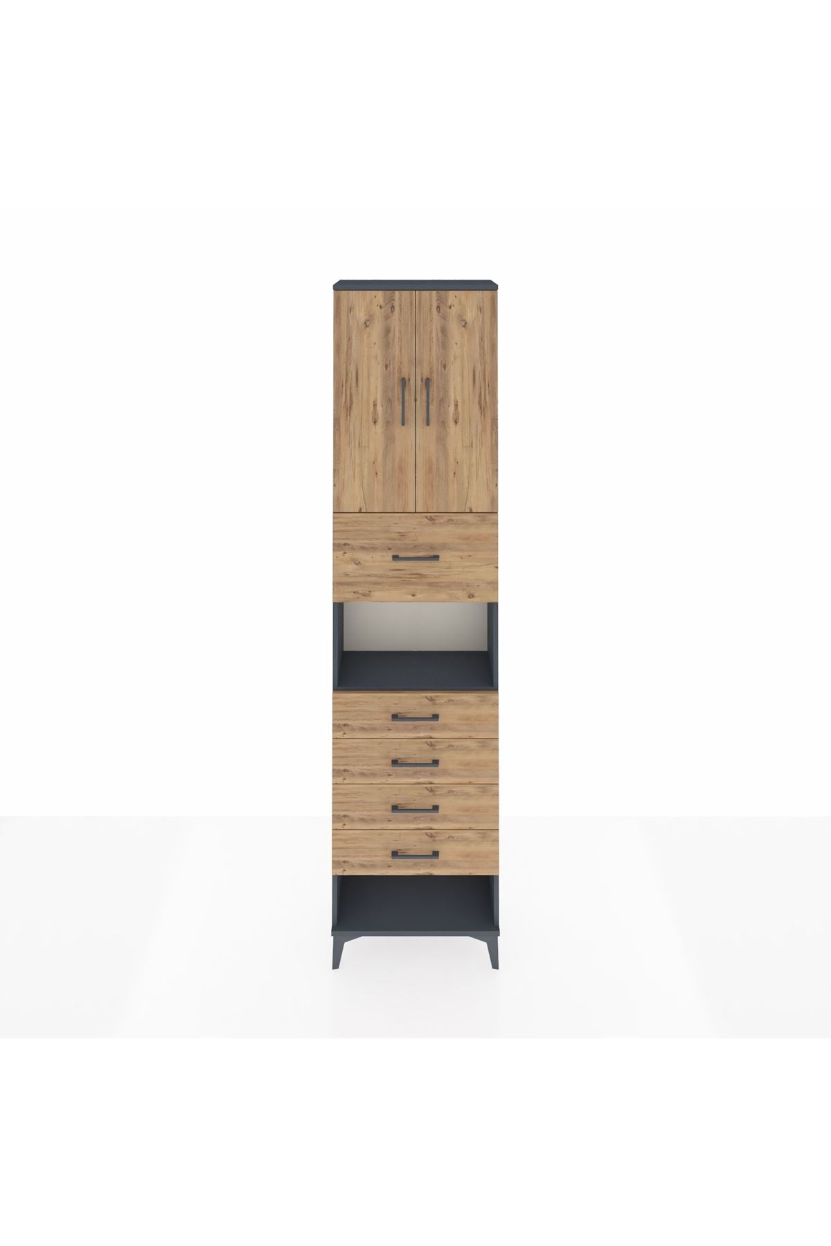 Arges Dolap 3 Raflı 5 Çekmeceli 2 Kapaklı 60x30x243 - S32M043V6A