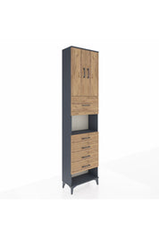 Arges Dolap 3 Raflı 5 Çekmeceli 2 Kapaklı 60x30x243 - S32M043V6A