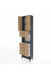 Arges Dolap 3 Raflı 5 Çekmeceli 2 Kapaklı 60x30x243 - S32M043V6A