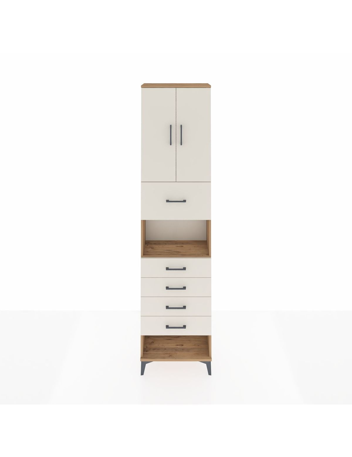 Arges Dolap 3 Raflı 5 Çekmeceli 2 Kapaklı 60x30x243 - S32M043V7A