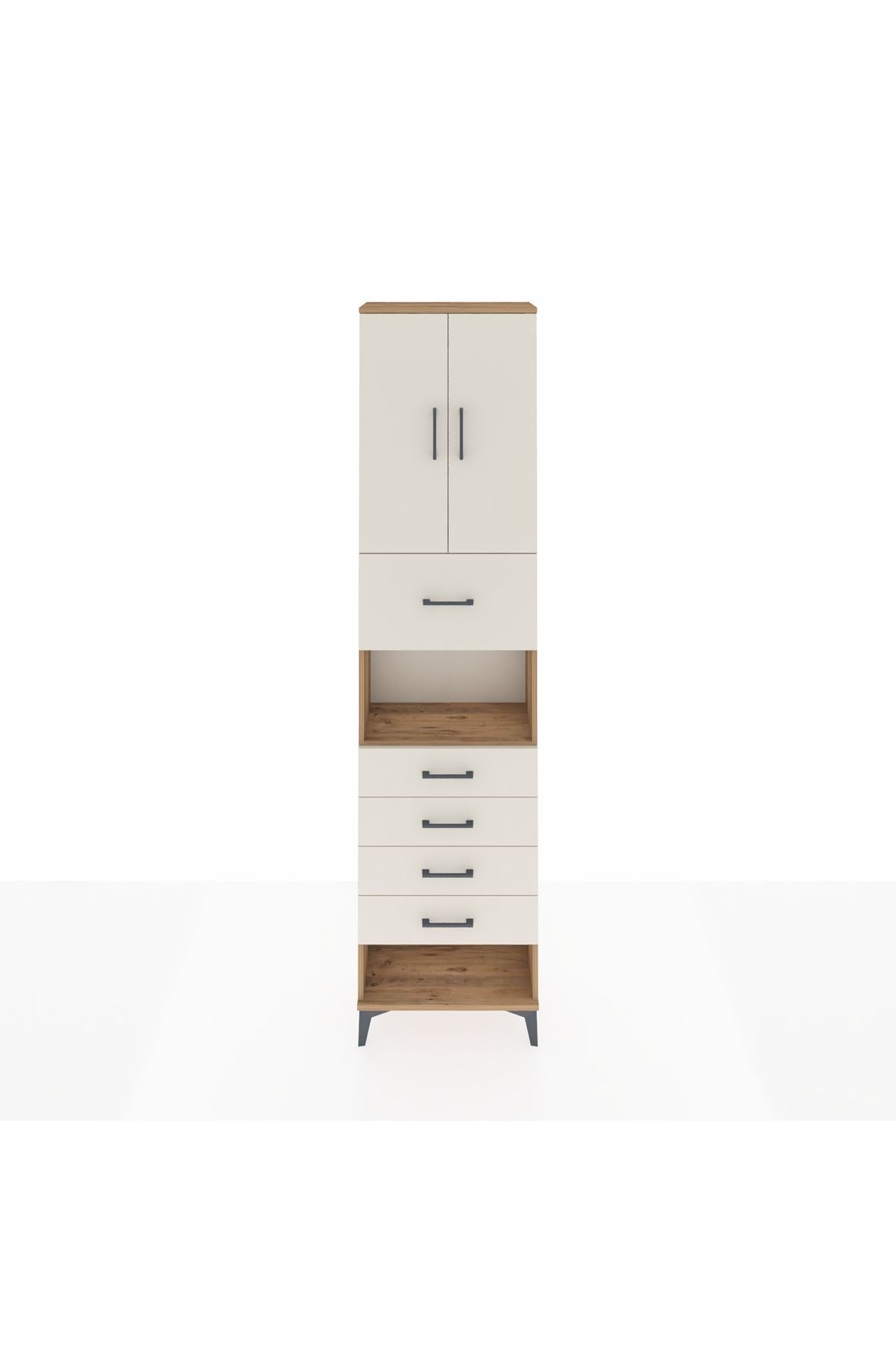 Arges Dolap 3 Raflı 5 Çekmeceli 2 Kapaklı 60x30x243 - S32M043V7A