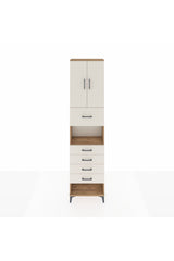 Arges Dolap 3 Raflı 5 Çekmeceli 2 Kapaklı 60x30x243