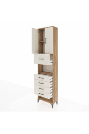 Arges Dolap 3 Raflı 5 Çekmeceli 2 Kapaklı 60x30x243 - S32M043V7A