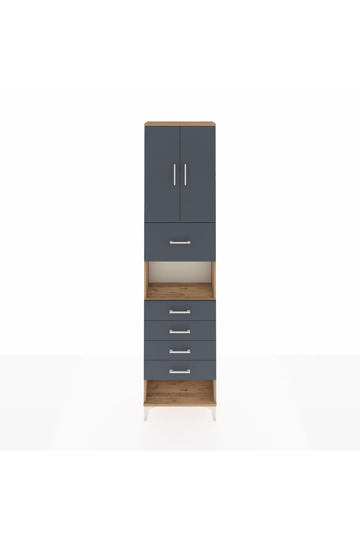 Arges Dolap 3 Raflı 5 Çekmeceli 2 Kapaklı 60x30x243 - S32M043V8A