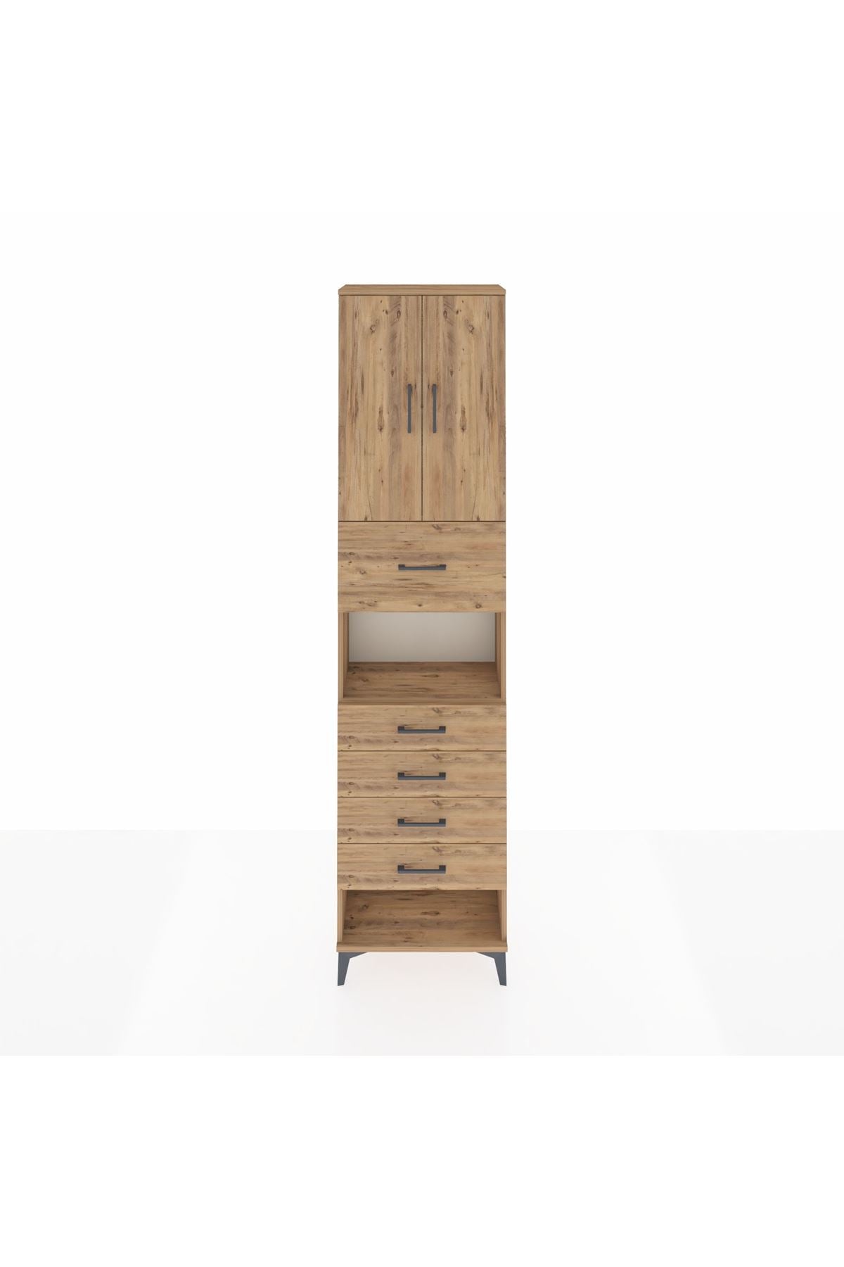 Arges Dolap 3 Raflı 5 Çekmeceli 2 Kapaklı 60x30x243 - S32M043V9A