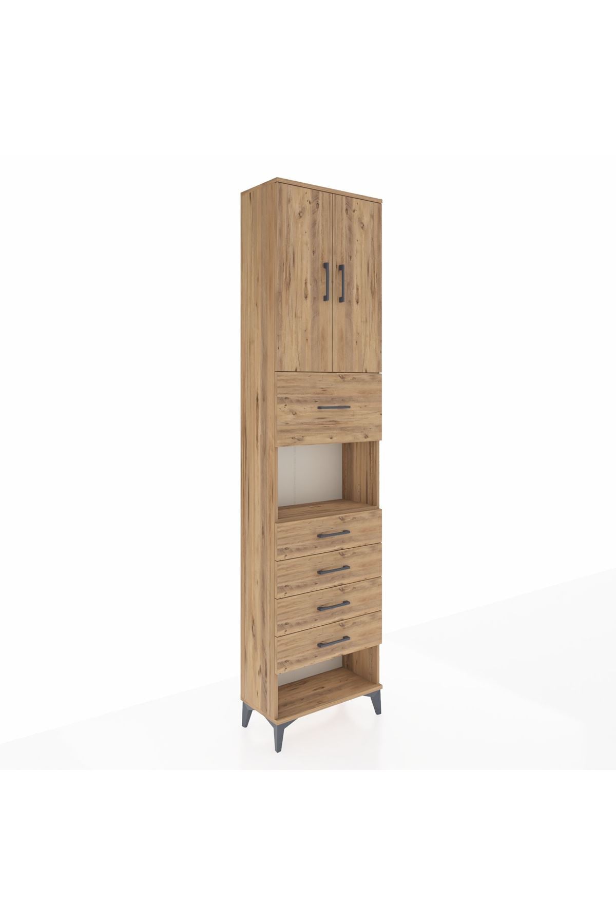 Arges Dolap 3 Raflı 5 Çekmeceli 2 Kapaklı 60x30x243 - S32M043V9A