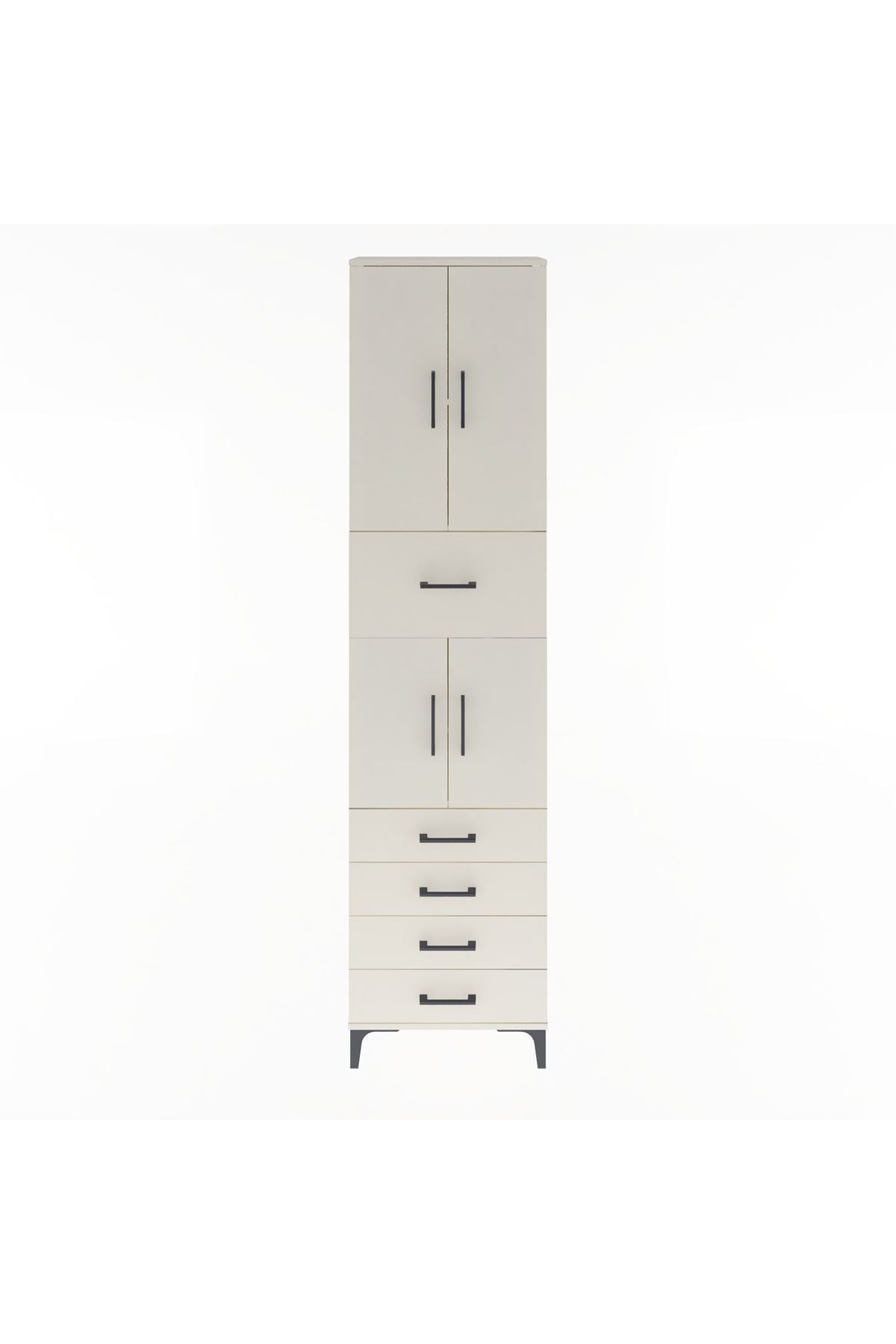 Arges Dolap 4 Raflı 5 Çekmeceli 4 Kapaklı 60x30x243 - S32M044V1A