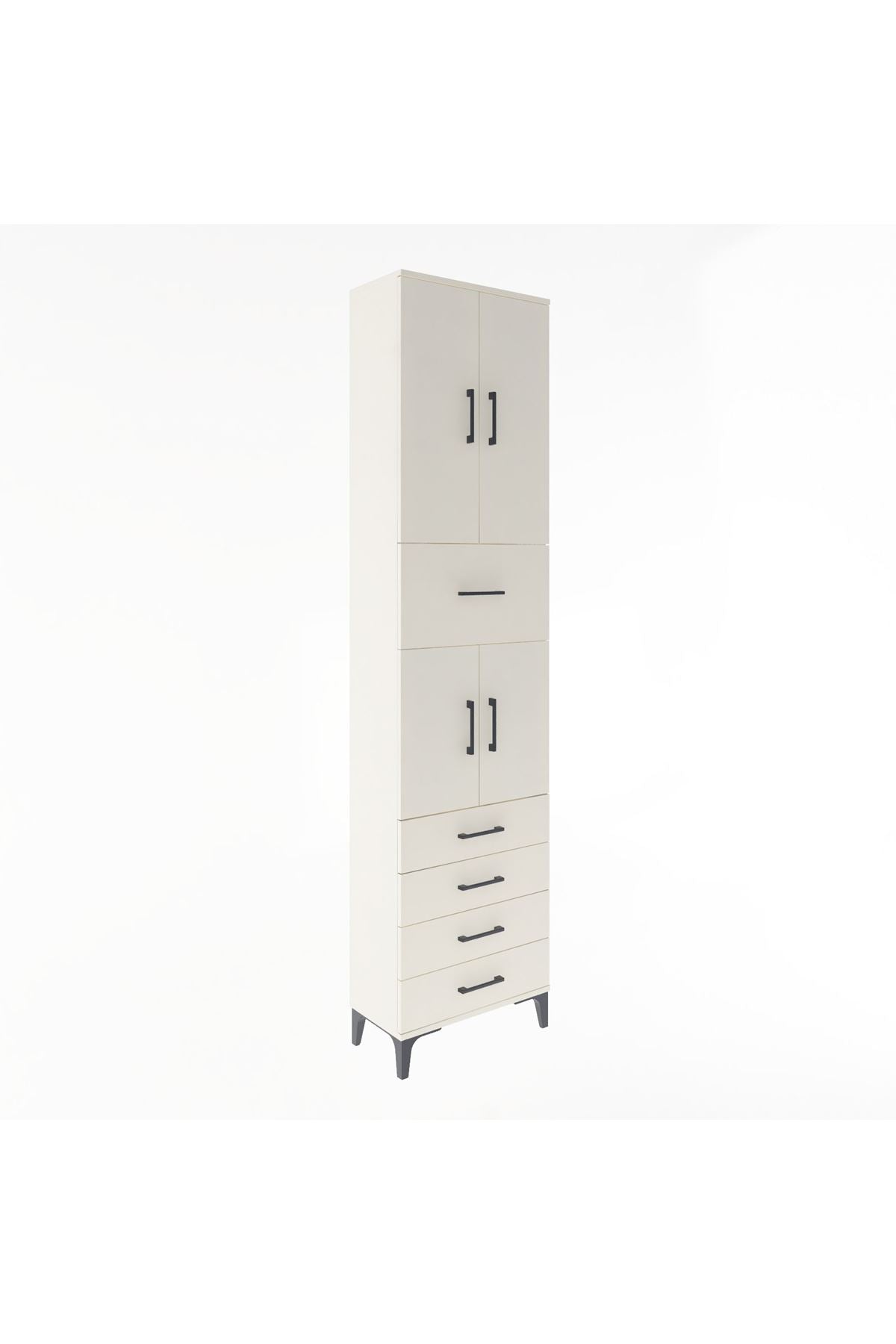 Arges Dolap 4 Raflı 5 Çekmeceli 4 Kapaklı 60x30x243 - S32M044V1A