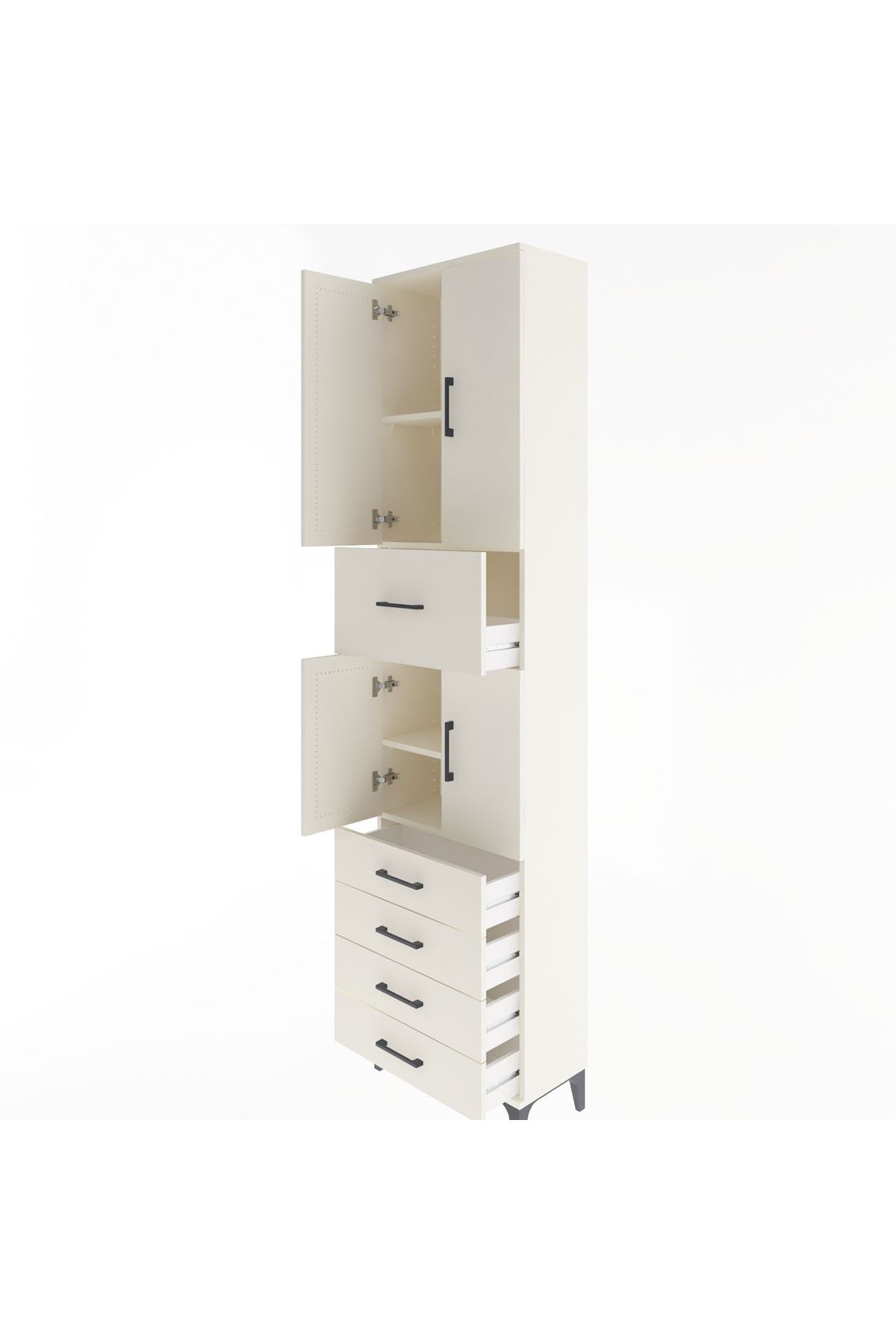 Arges Dolap 4 Raflı 5 Çekmeceli 4 Kapaklı 60x30x243 - S32M044V1A