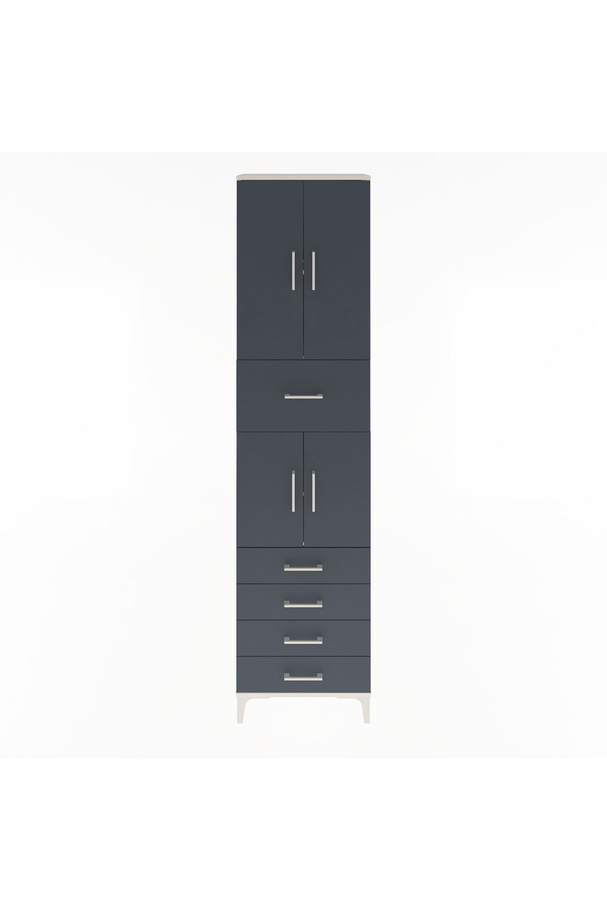 Arges Dolap 4 Raflı 5 Çekmeceli 4 Kapaklı 60x30x243 - S32M044V2A
