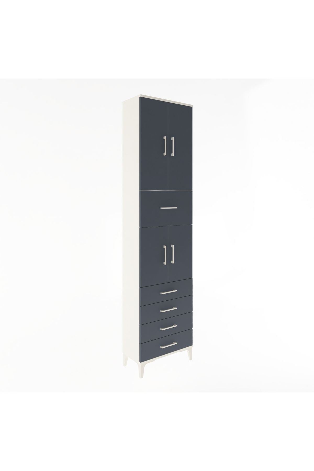 Arges Dolap 4 Raflı 5 Çekmeceli 4 Kapaklı 60x30x243 - S32M044V2A