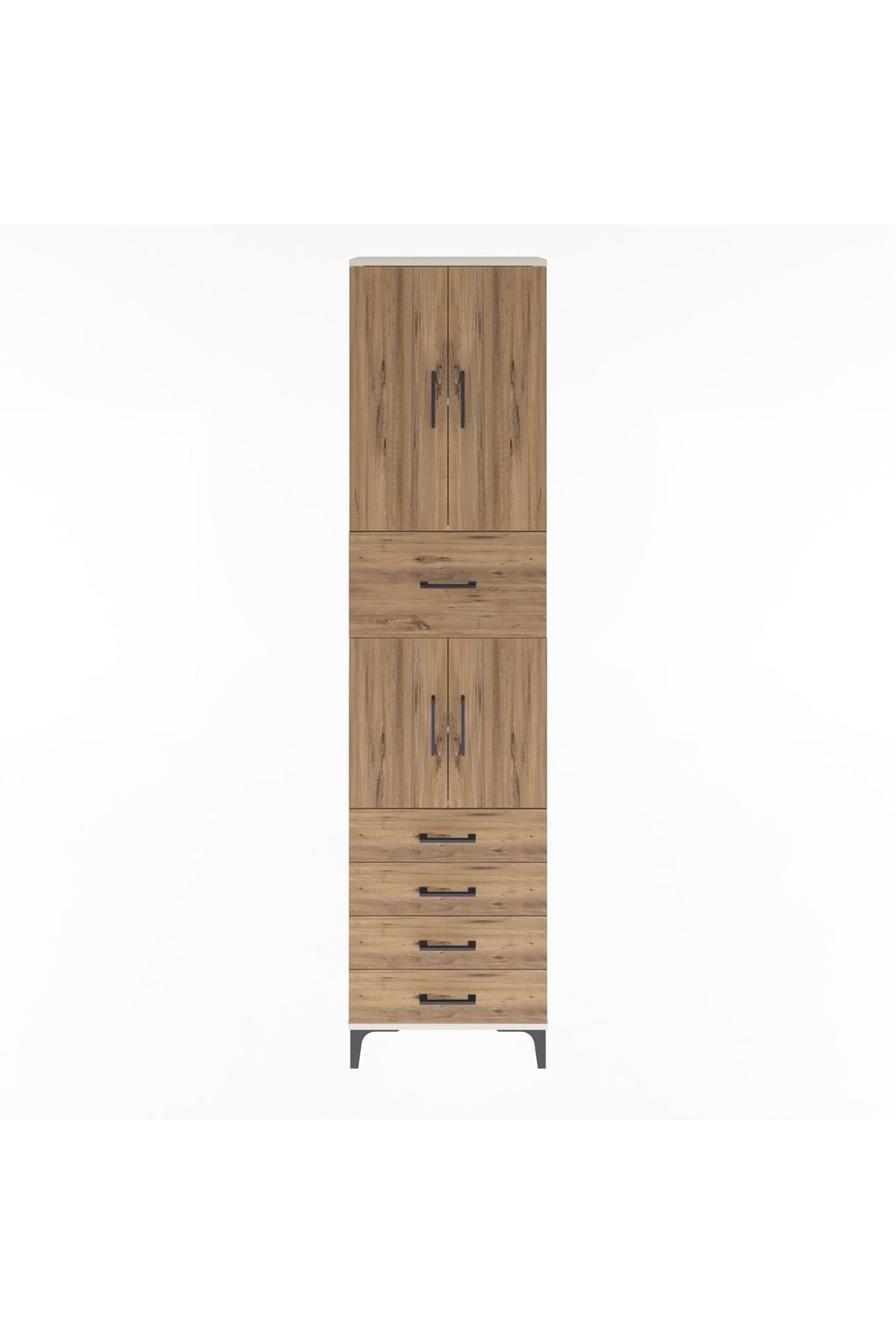 Arges Dolap 4 Raflı 5 Çekmeceli 4 Kapaklı 60x30x243 - S32M044V3A