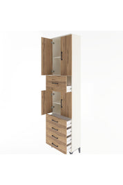 Arges Dolap 4 Raflı 5 Çekmeceli 4 Kapaklı 60x30x243 - S32M044V3A
