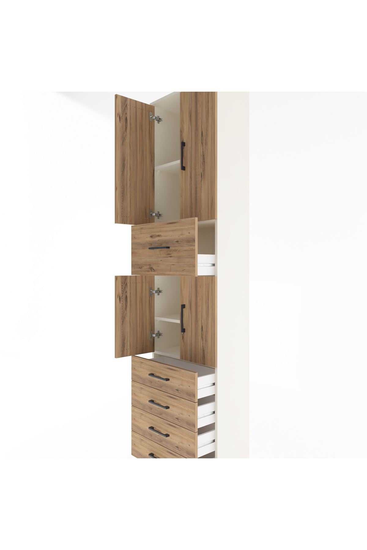 Arges Dolap 4 Raflı 5 Çekmeceli 4 Kapaklı 60x30x243 - S32M044V3A