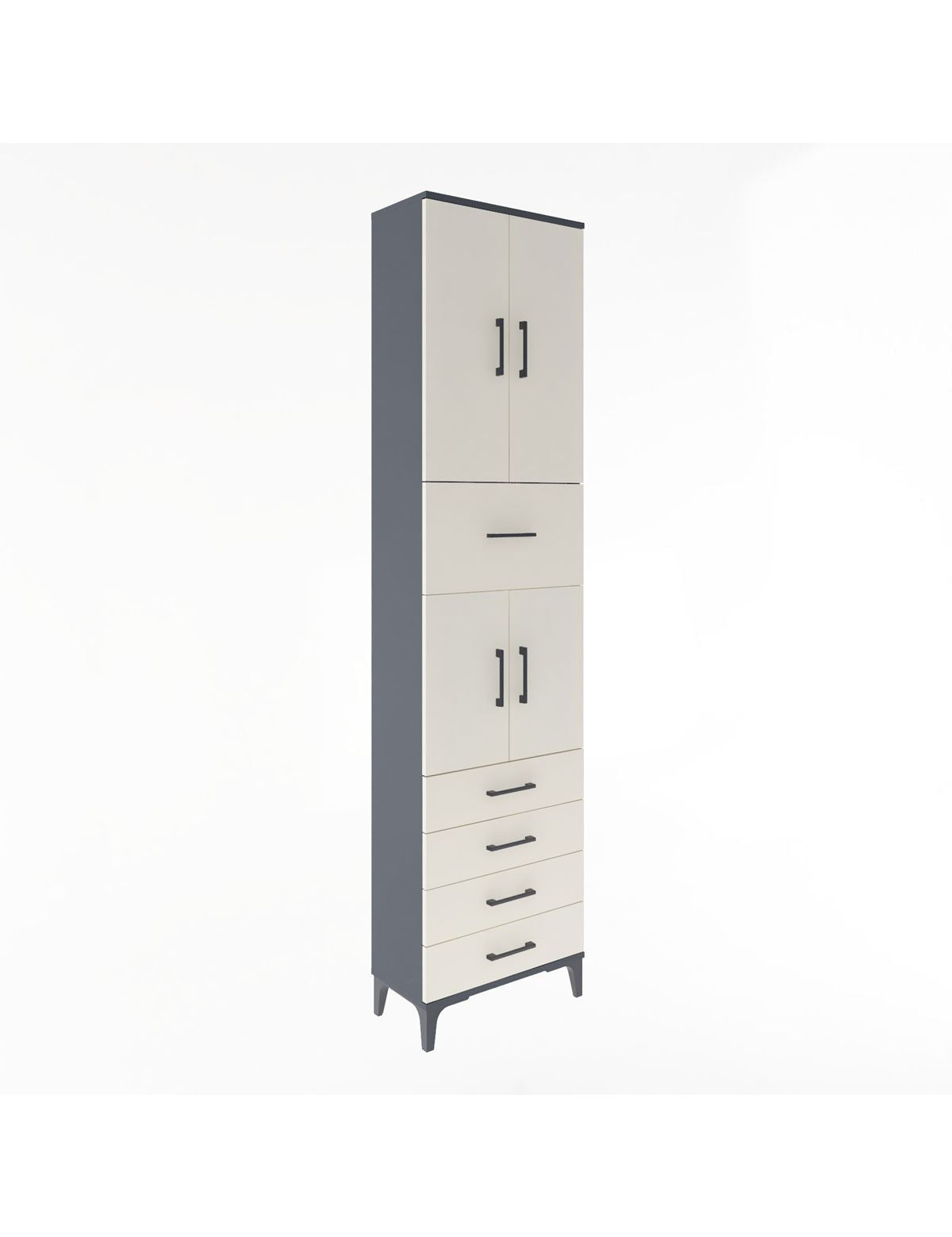 Arges Dolap 4 Raflı 5 Çekmeceli 4 Kapaklı 60x30x243 - S32M044V4A