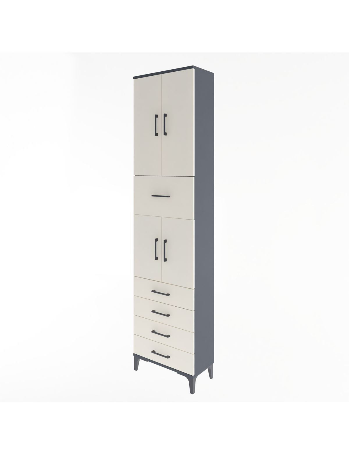 Arges Dolap 4 Raflı 5 Çekmeceli 4 Kapaklı 60x30x243 - S32M044V4A
