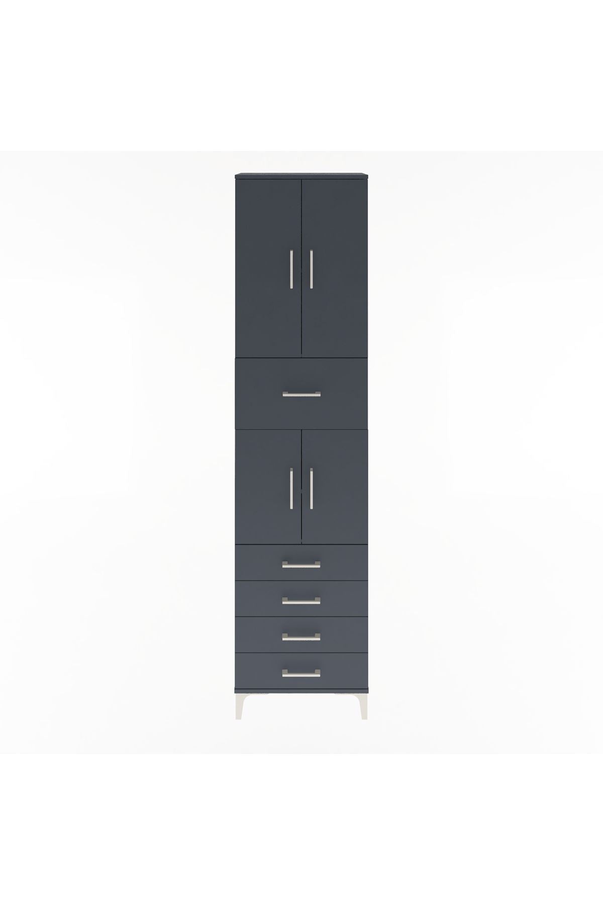 Arges Dolap 4 Raflı 5 Çekmeceli 4 Kapaklı 60x30x243 - S32M044V5A