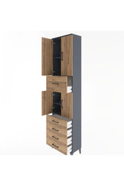 Arges Dolap 4 Raflı 5 Çekmeceli 4 Kapaklı 60x30x243 - S32M044V6A
