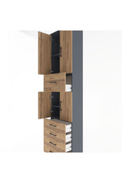 Arges Dolap 4 Raflı 5 Çekmeceli 4 Kapaklı 60x30x243 - S32M044V6A