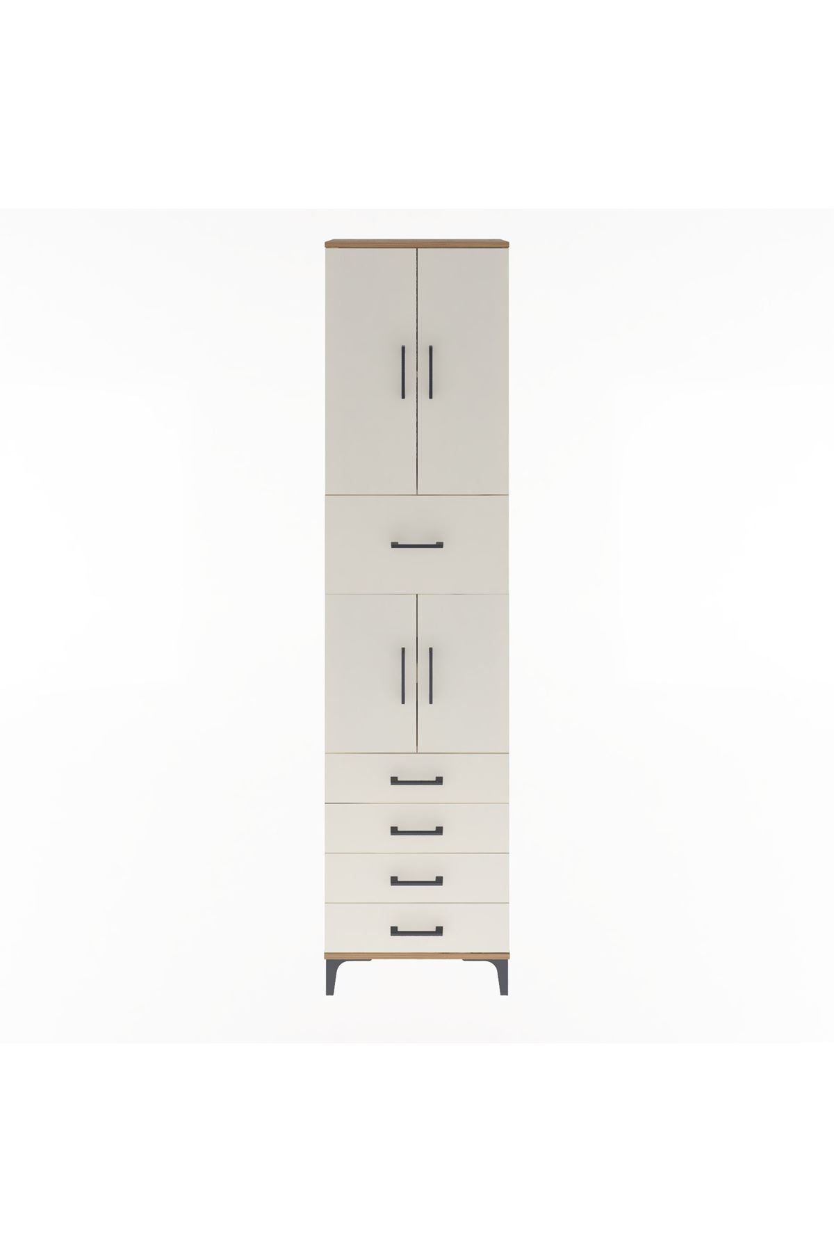 Arges Dolap 4 Raflı 5 Çekmeceli 4 Kapaklı 60x30x243 - S32M044V7A