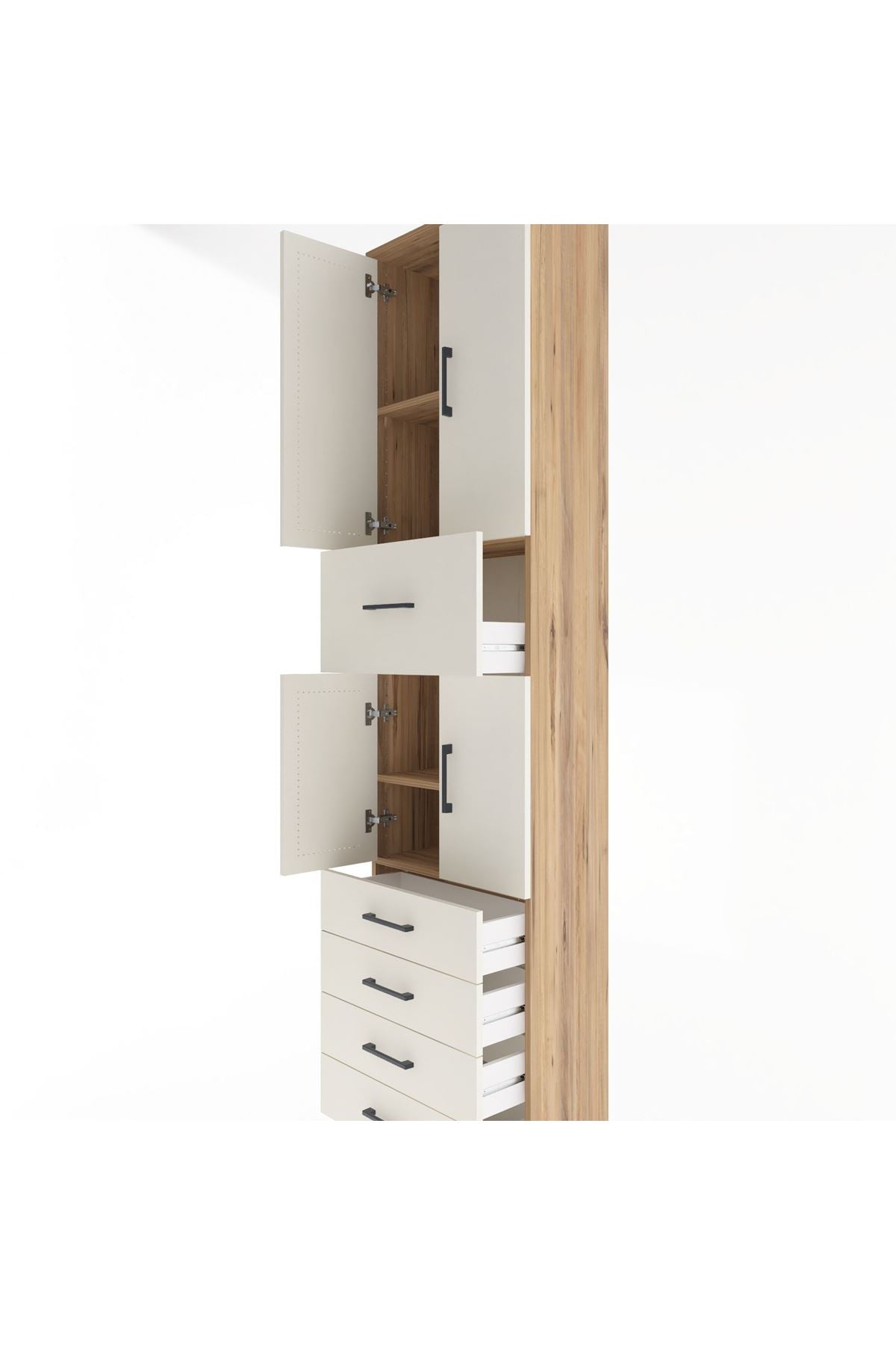 Arges Dolap 4 Raflı 5 Çekmeceli 4 Kapaklı 60x30x243 - S32M044V7A