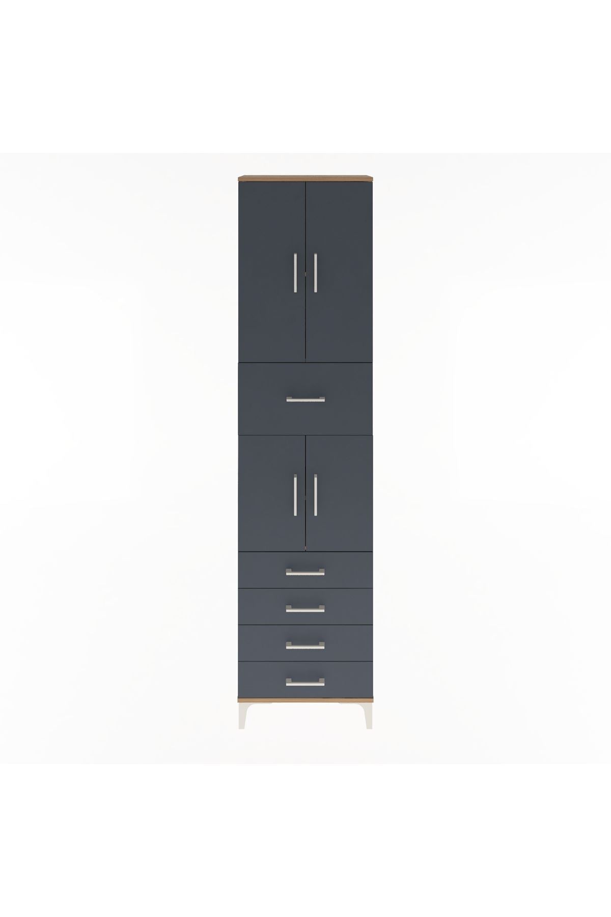 Arges Dolap 4 Raflı 5 Çekmeceli 4 Kapaklı 60x30x243 - S32M044V8A