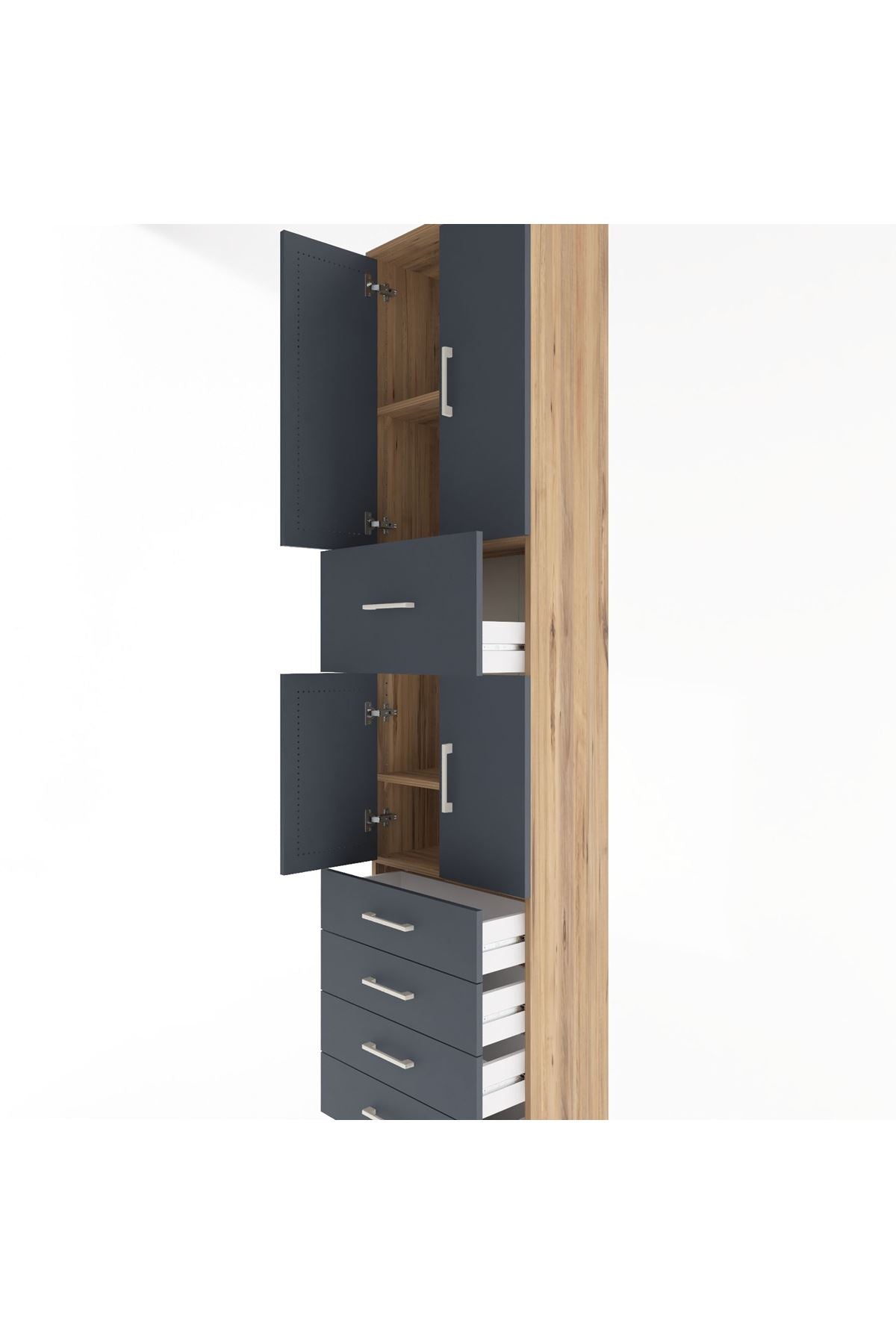 Arges Dolap 4 Raflı 5 Çekmeceli 4 Kapaklı 60x30x243 - S32M044V8A
