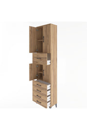 Arges Dolap 4 Raflı 5 Çekmeceli 4 Kapaklı 60x30x243 - S32M044V9A