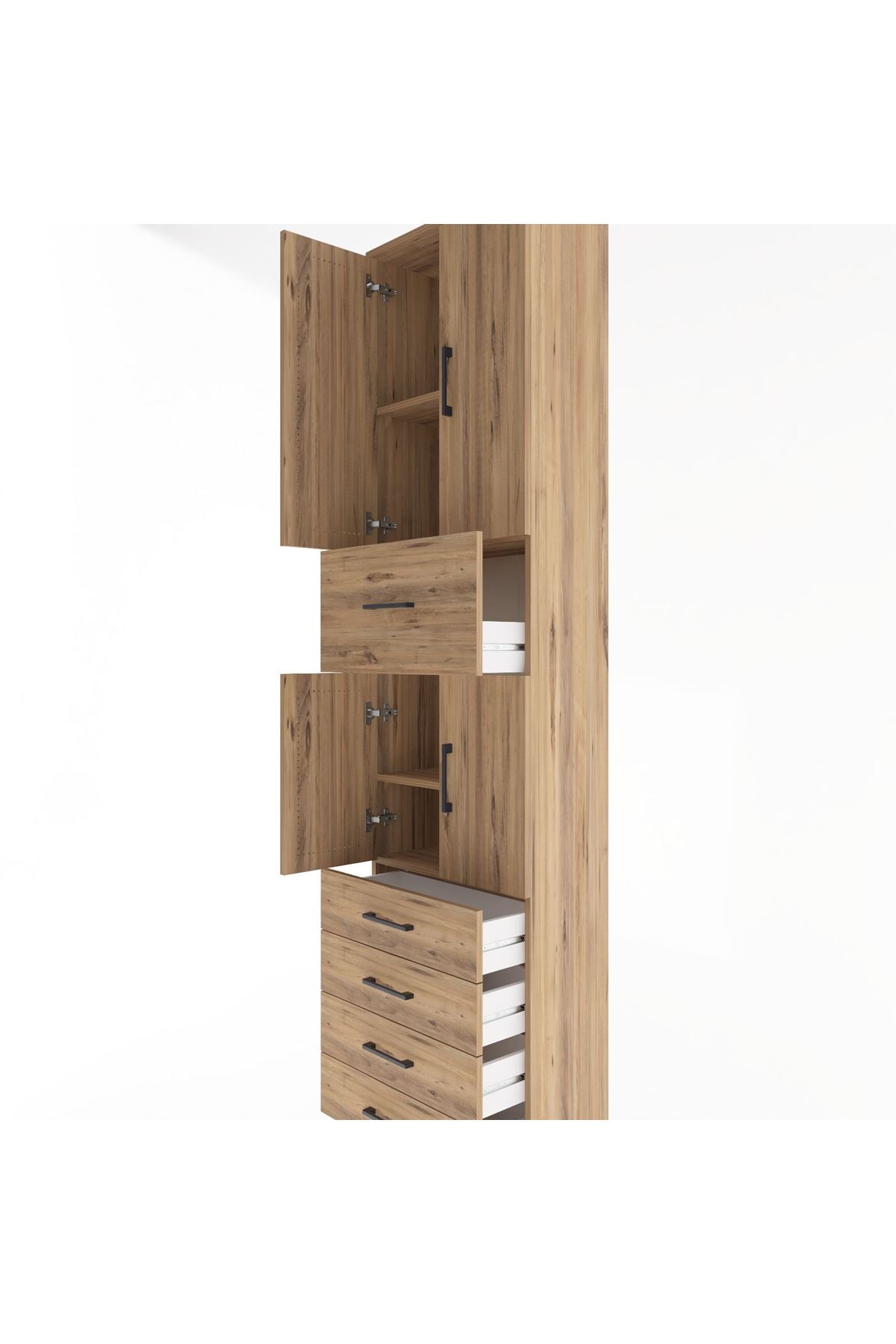 Arges Dolap 4 Raflı 5 Çekmeceli 4 Kapaklı 60x30x243 - S32M044V9A