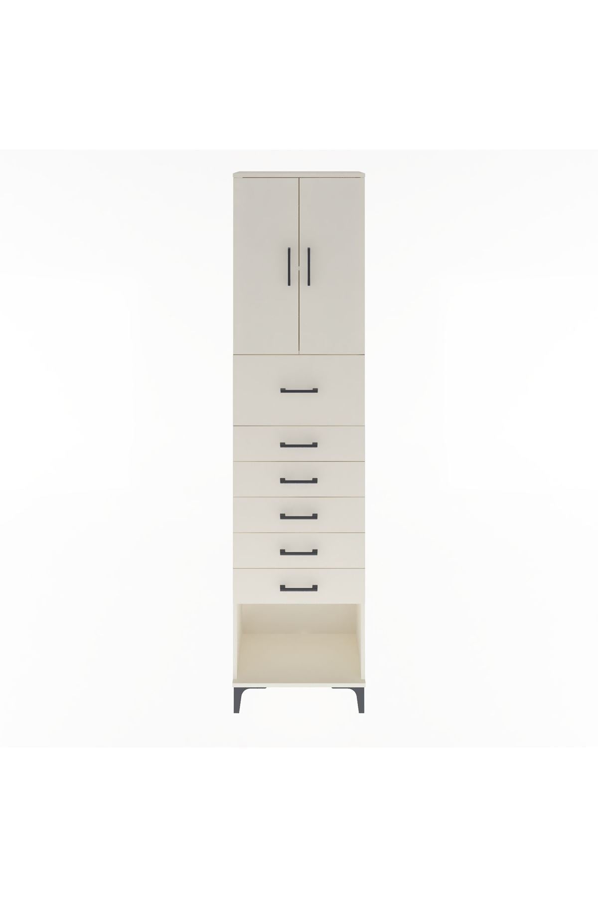 Arges Dolap 2 Raflı 6 Çekmeceli 2 Kapaklı 60x30x243 - S32M045V1A