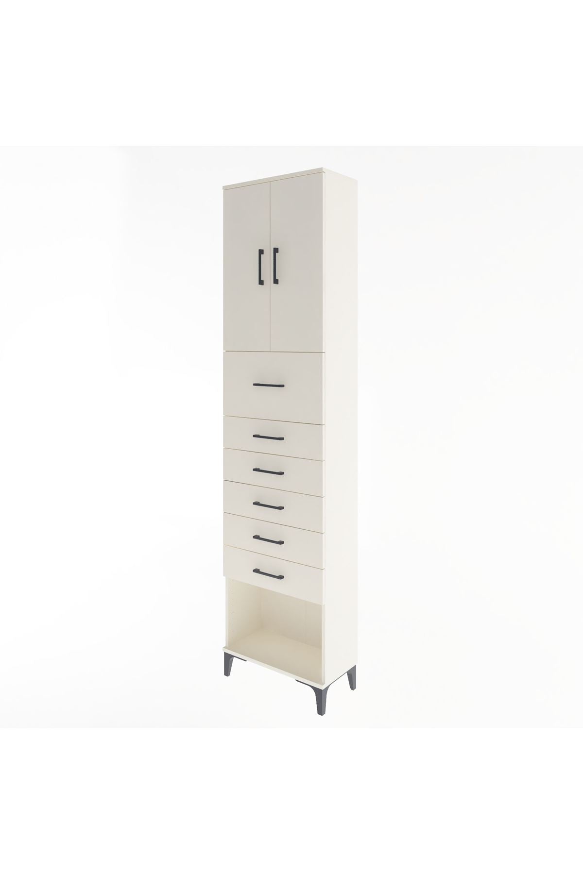 Arges Dolap 2 Raflı 6 Çekmeceli 2 Kapaklı 60x30x243 - S32M045V1A