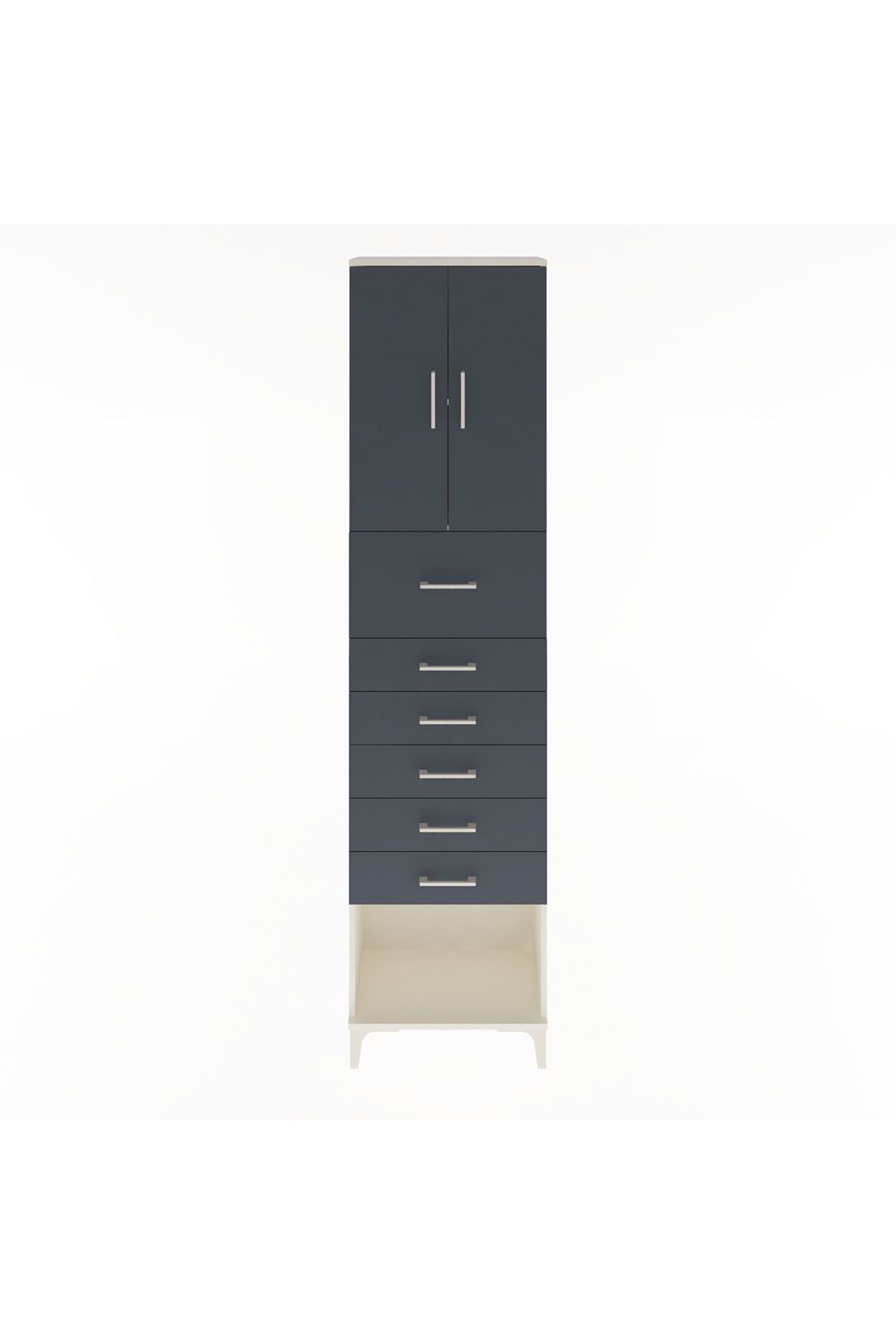 Arges Dolap 2 Raflı 6 Çekmeceli 2 Kapaklı 60x30x243 - S32M045V2A
